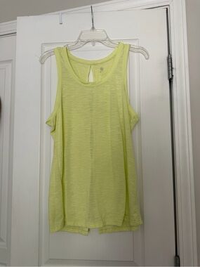 Gaiam Yellow Workout Tank with Cutout Detailed Back Size M